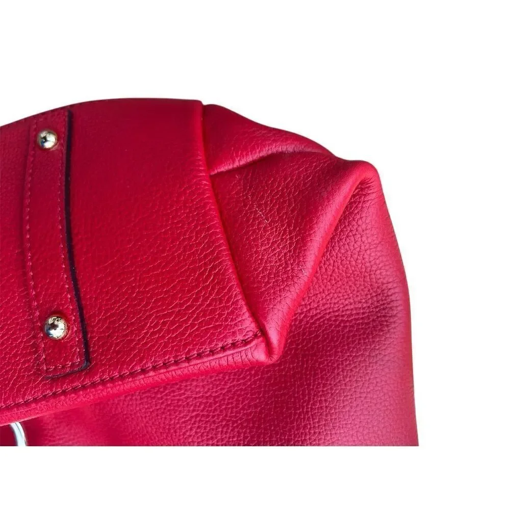 Dooney & Bourke Women's Red Leather Hobo Bag Logo Lock Casual